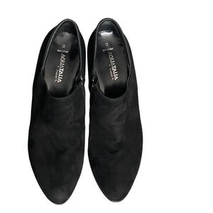 Aquatalia by Marvin K made in Italy Black Suede leather Heeled Bootie size 11